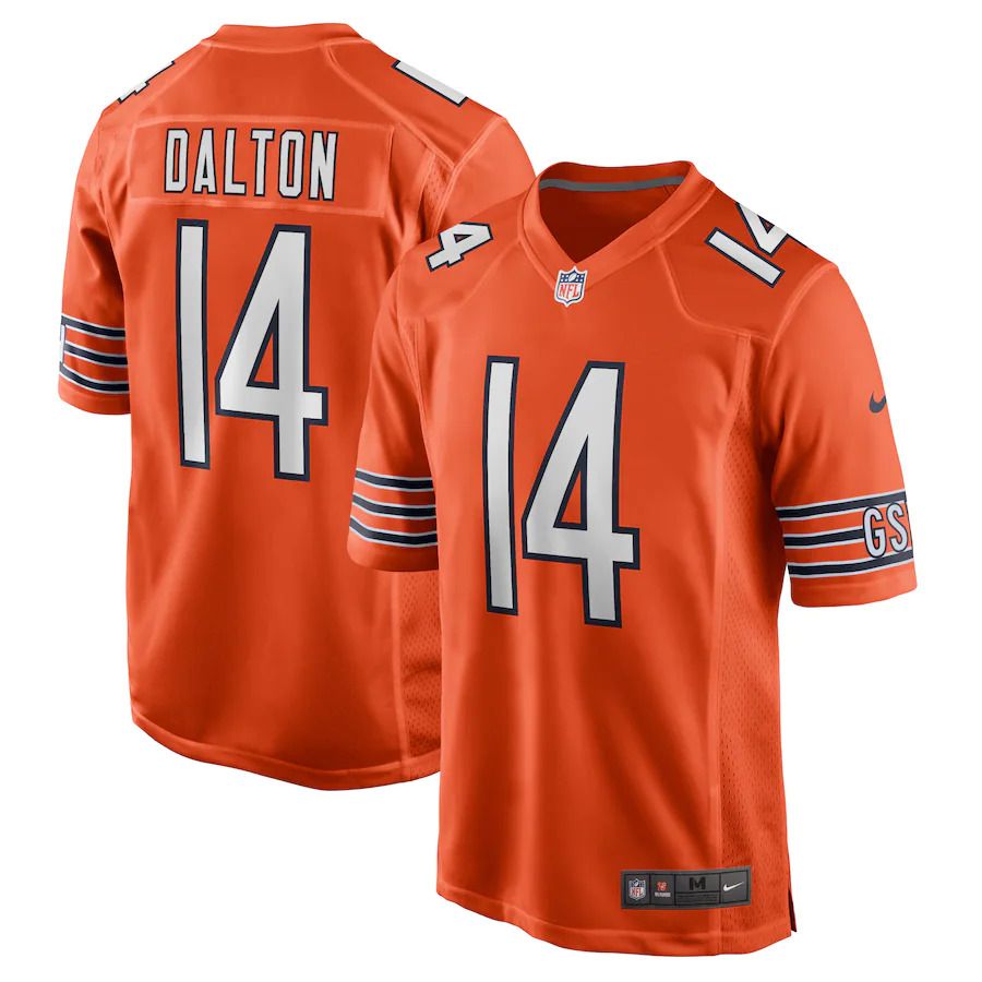 Men Chicago Bears 14 Andy Dalton Nike Orange Alternate Game Player NFL Jersey